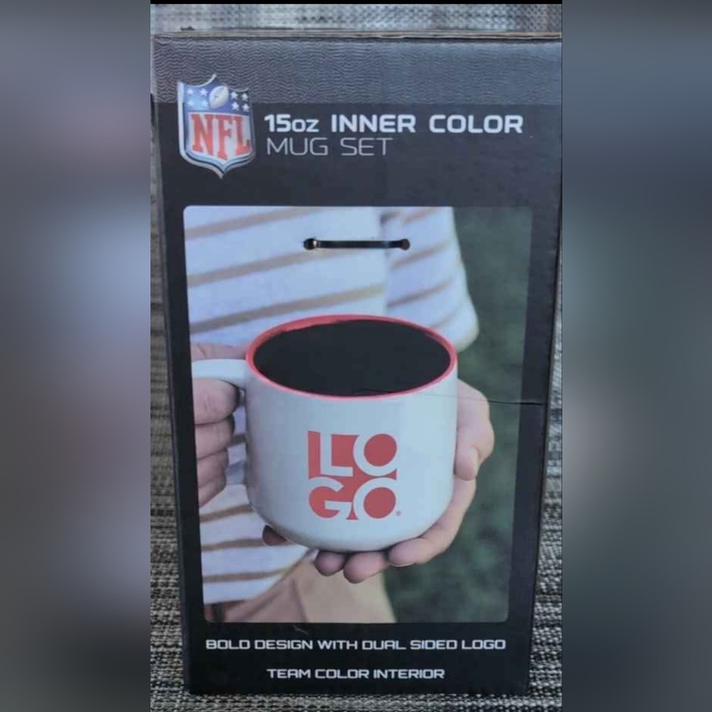 NFL Football ๐ New England Patriots Inner Color 2 Mug Set ( NEW ) - Picture 3 of 5